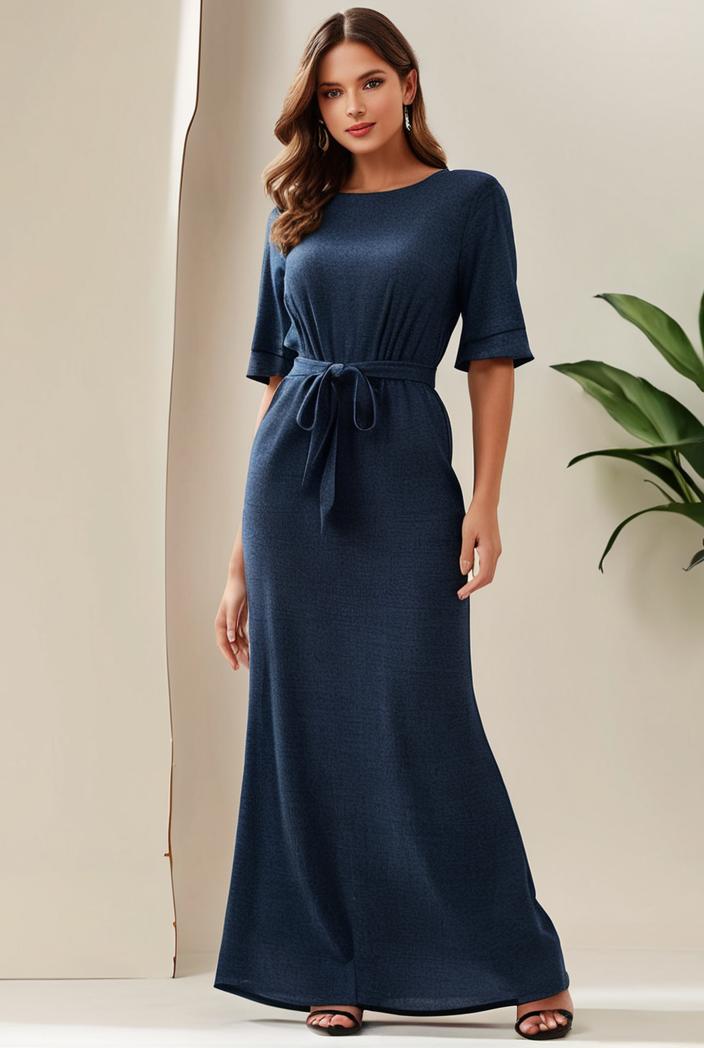 3 4 sleeve bodycon plunging back sequin evening dress 109861