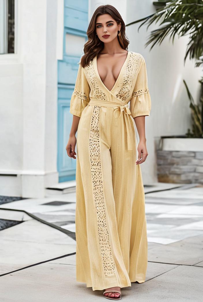 gorgeous v neck leaf sequined fishtail party dress 121640