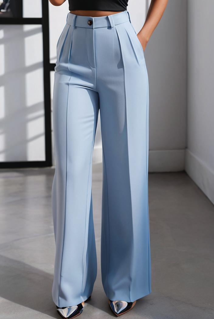 one shoulder crop top mopping pants two piece suit 130443