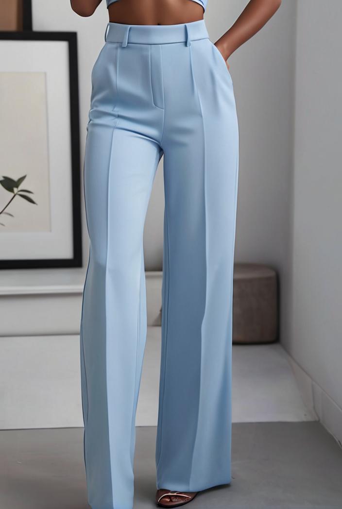 one shoulder crop top mopping pants two piece suit 130448