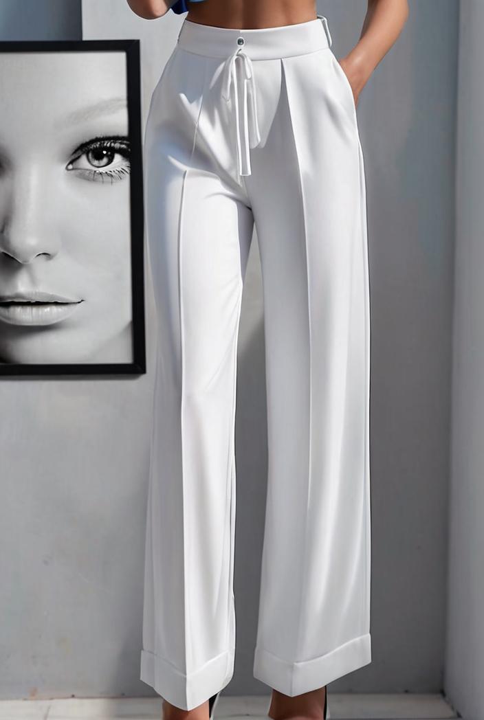 one shoulder crop top mopping pants two piece suit 130471