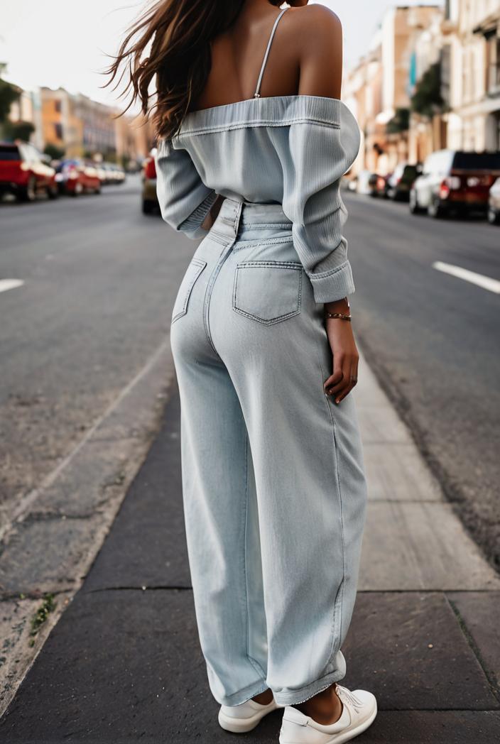 fashion print frilled off shoulder flared jumpsuit 139985