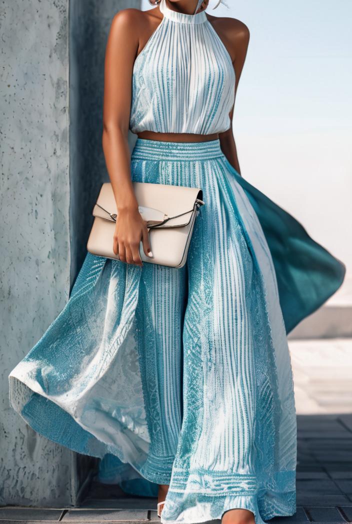 floral print halter bohemian long skirt 142059