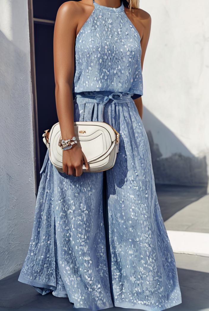 floral print halter bohemian long skirt 142061