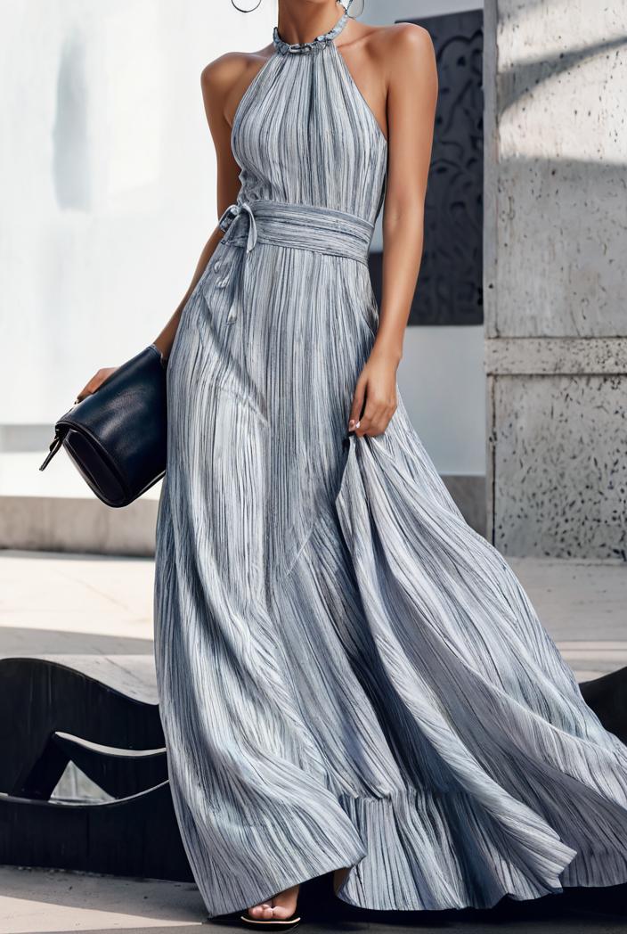 floral print halter bohemian long skirt 142073