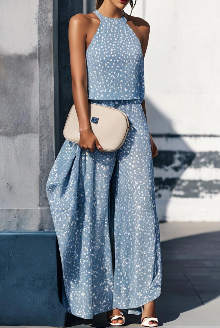 floral print halter bohemian long skirt 142077