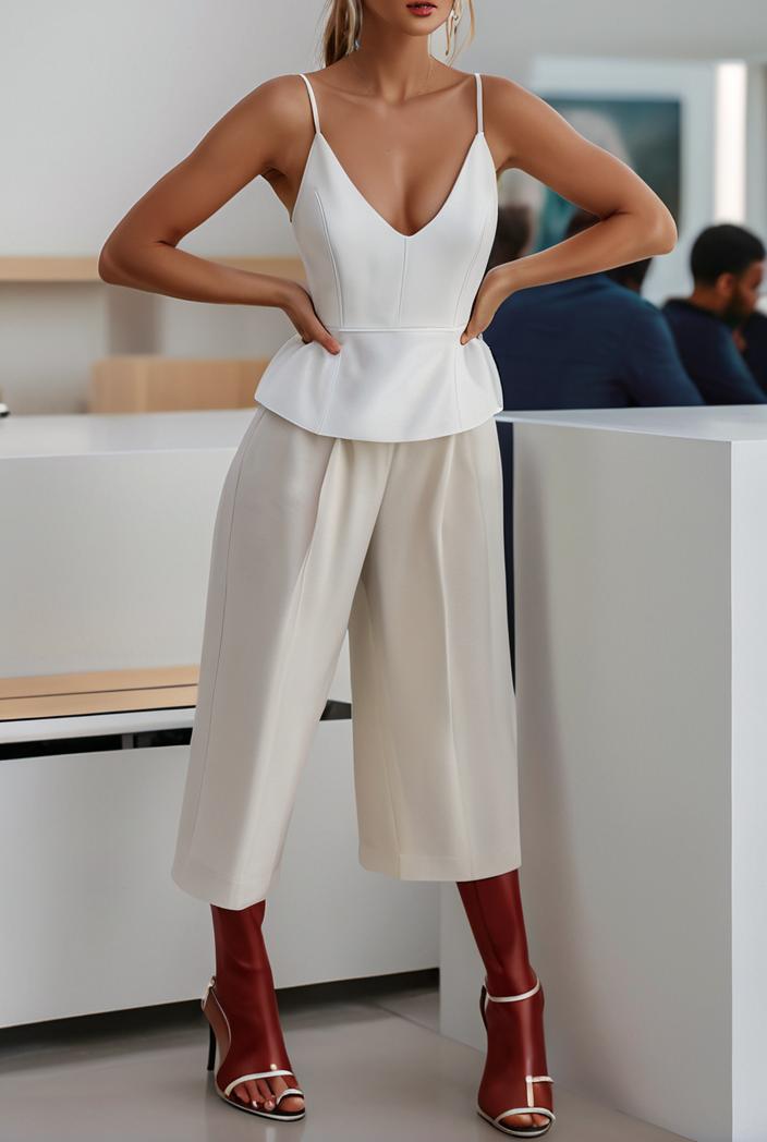 loose round neck sleeveless belted jumpsuit 149559
