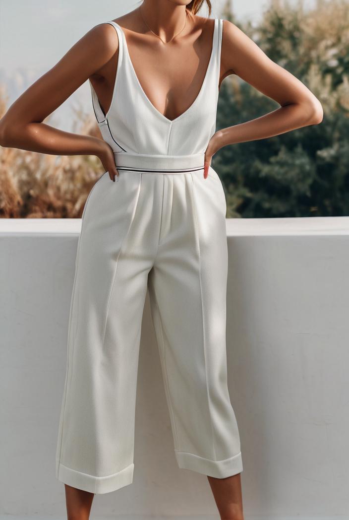loose round neck sleeveless belted jumpsuit 149565