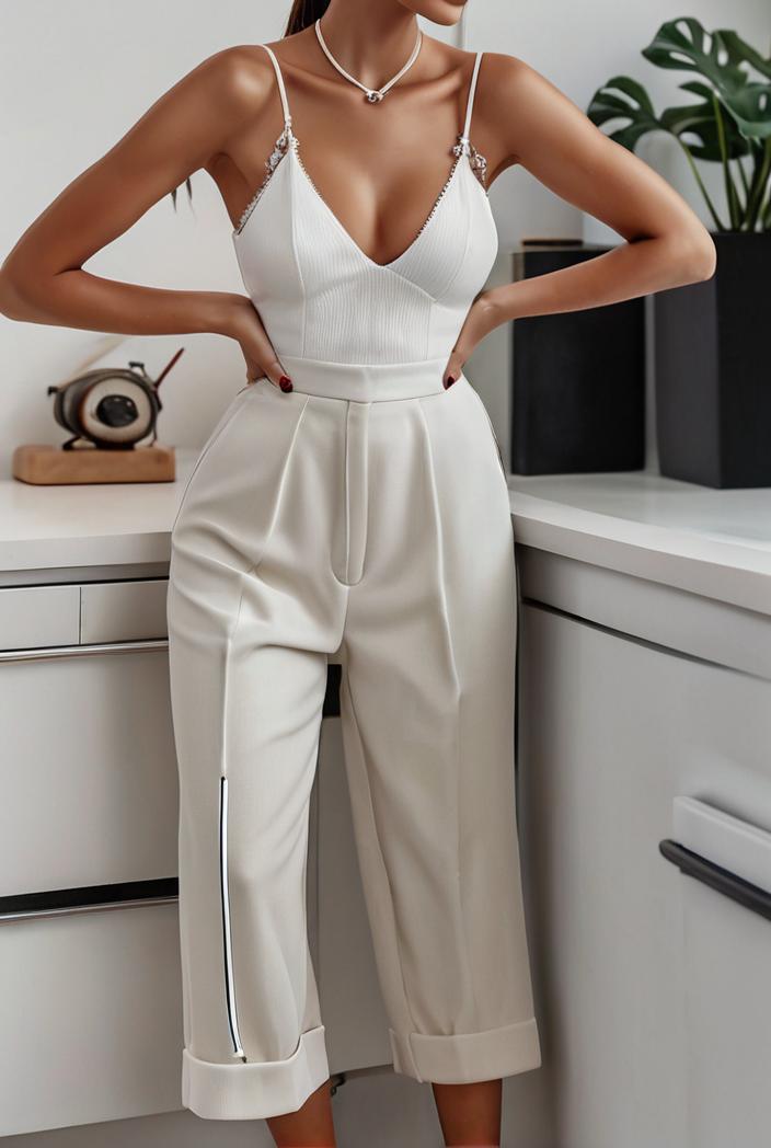 loose round neck sleeveless belted jumpsuit 149570