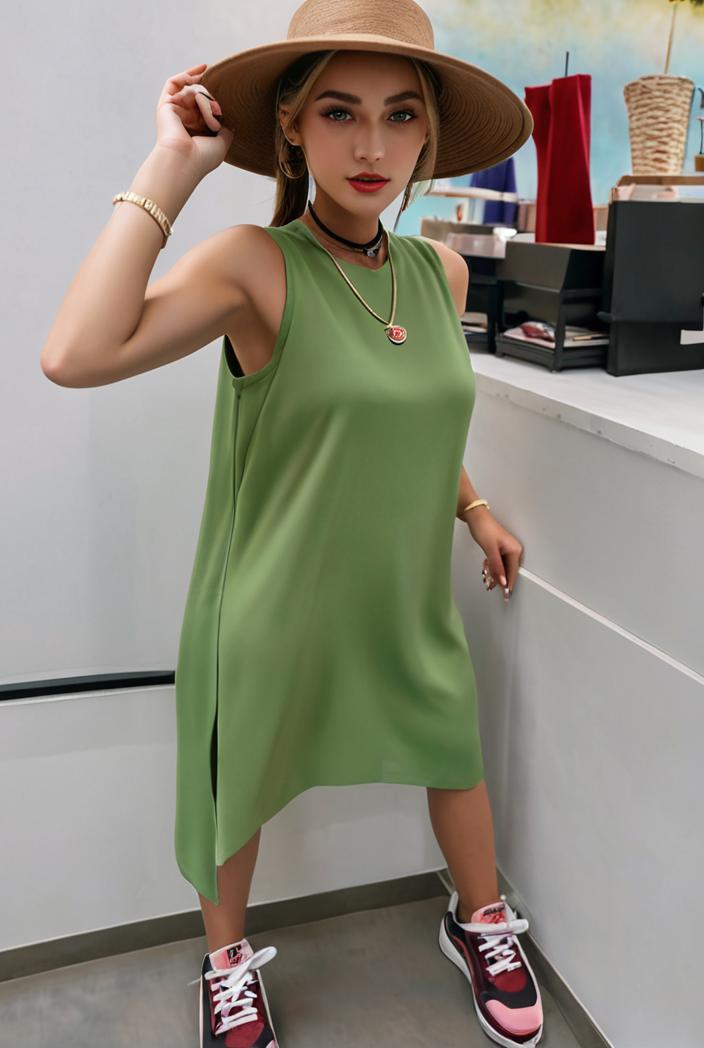 loose round neck sleeveless belted jumpsuit 149624