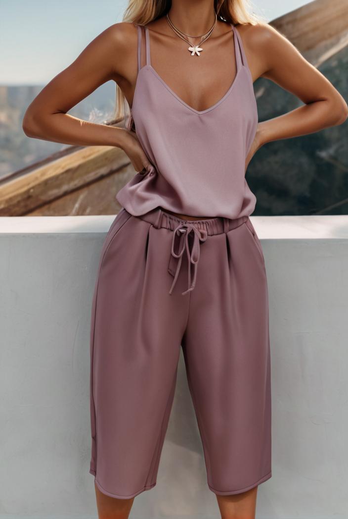 loose round neck sleeveless belted jumpsuit 149637