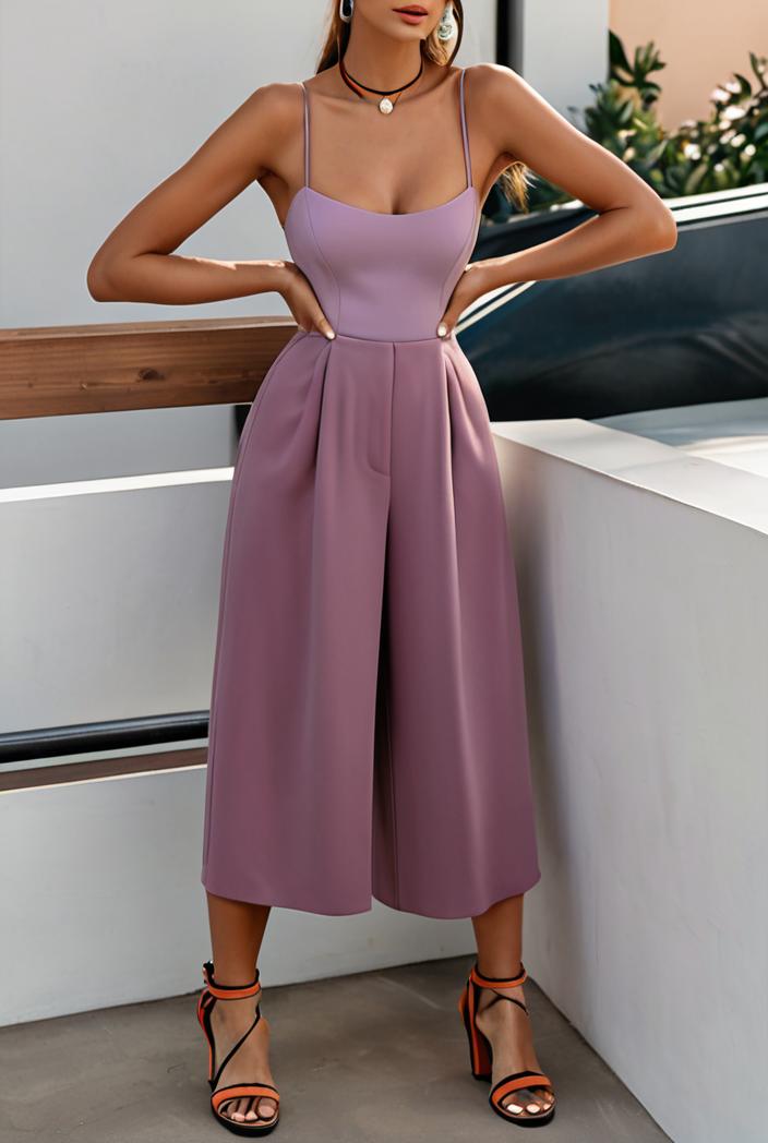 loose round neck sleeveless belted jumpsuit 149645
