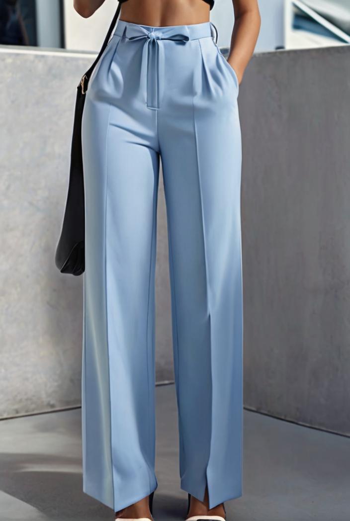 one shoulder crop top mopping pants two piece suit 103363