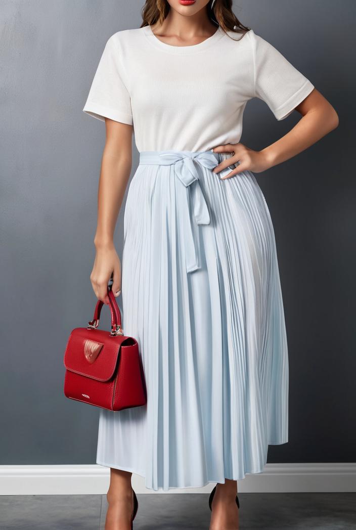 ruffled pleated short sleeve dress 116437