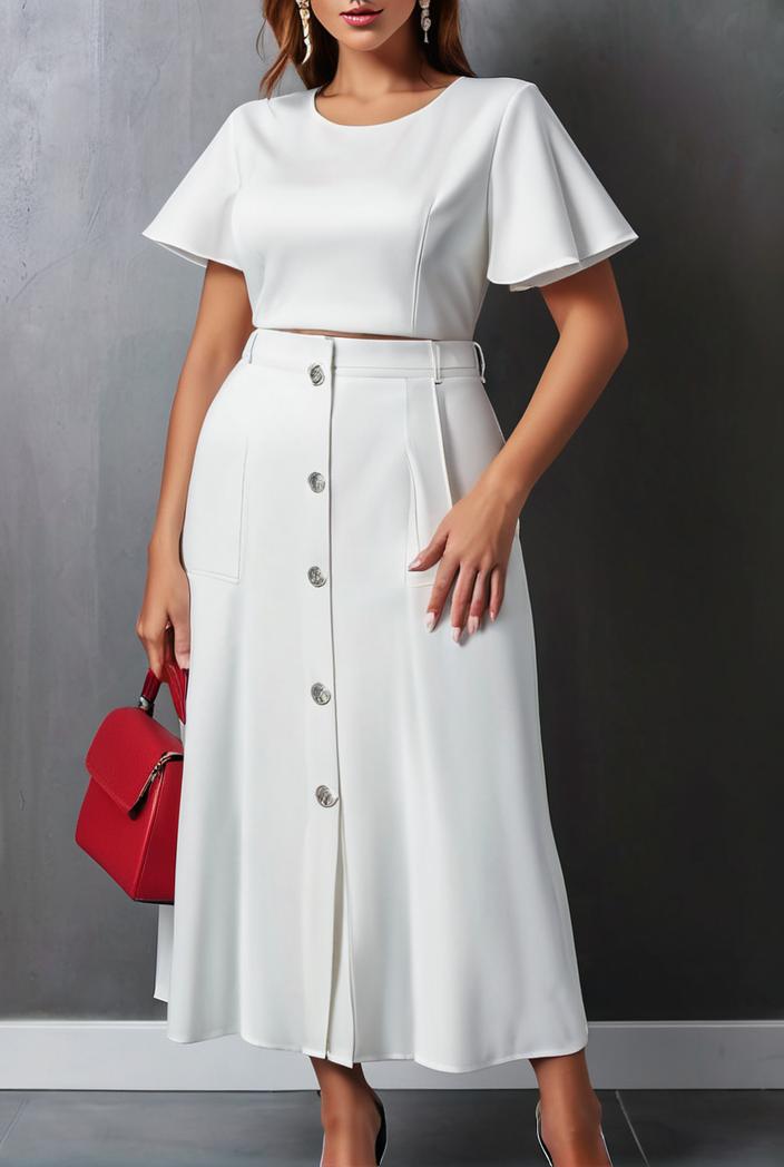 ruffled pleated short sleeve dress 116441