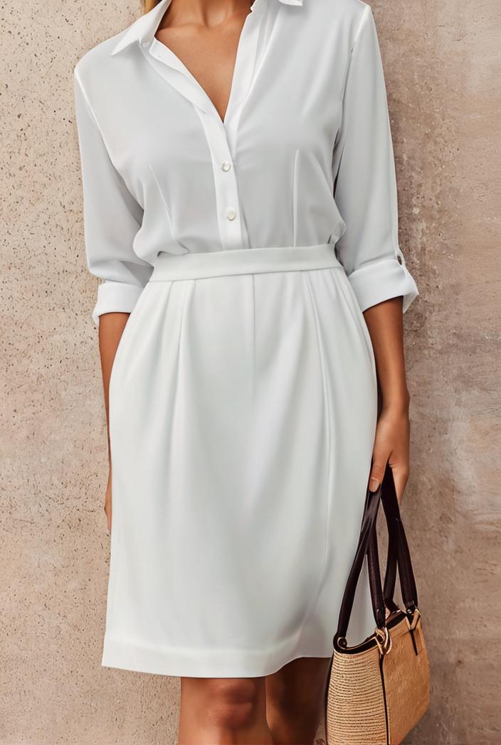 cotton linen temperament round neck long sleeve mini dress 126491