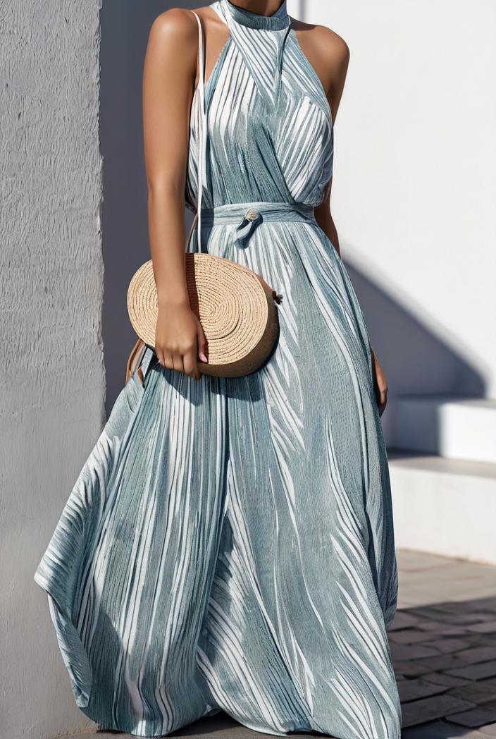 floral print halter bohemian long skirt 135643