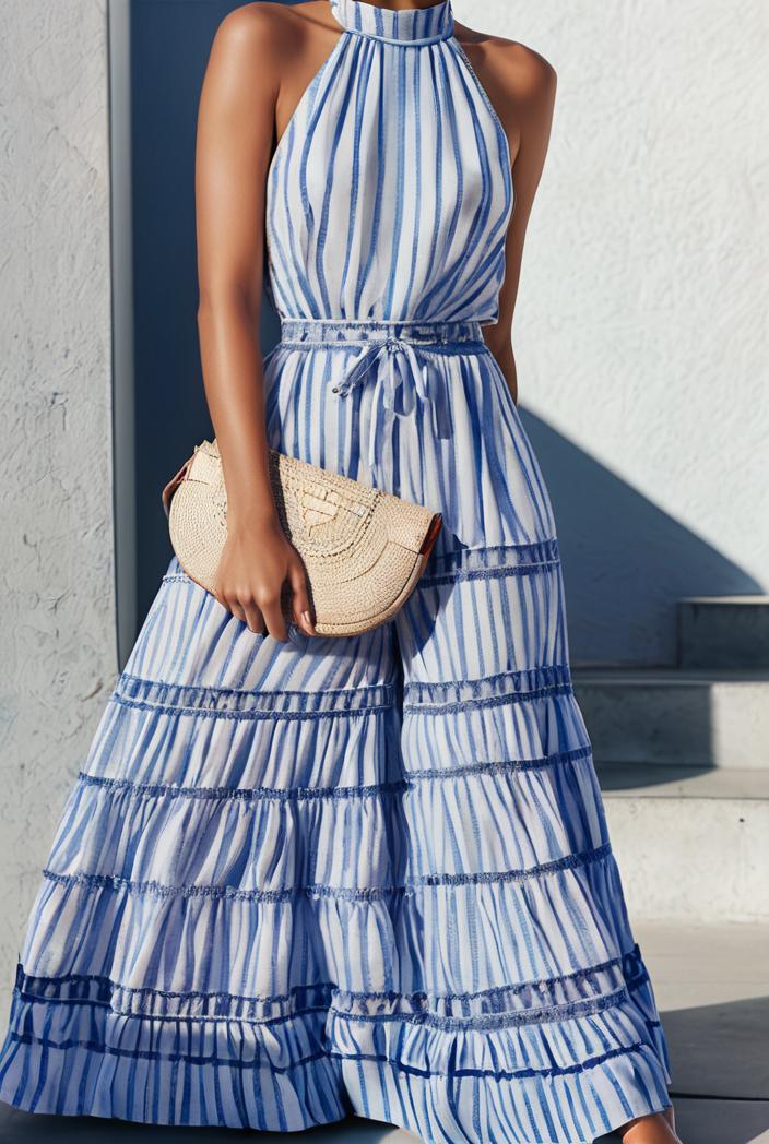 floral print halter bohemian long skirt 135650