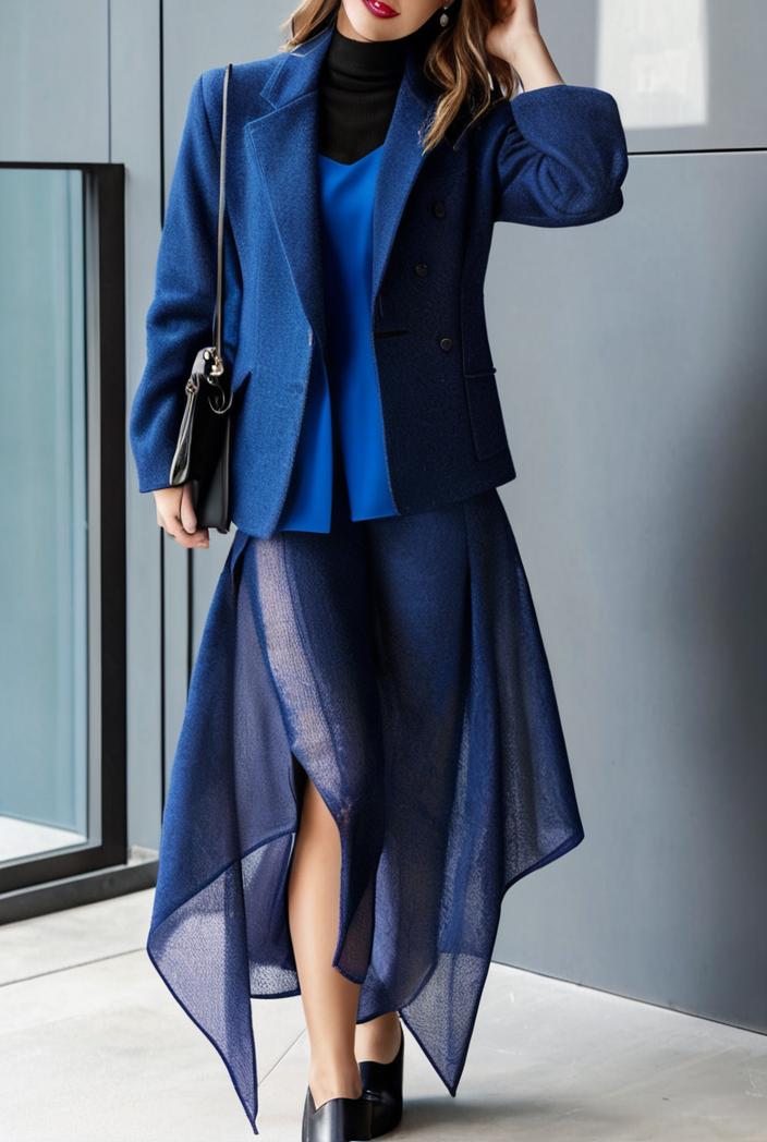 lace hollow long sleeve stand collar irregular dress 139696