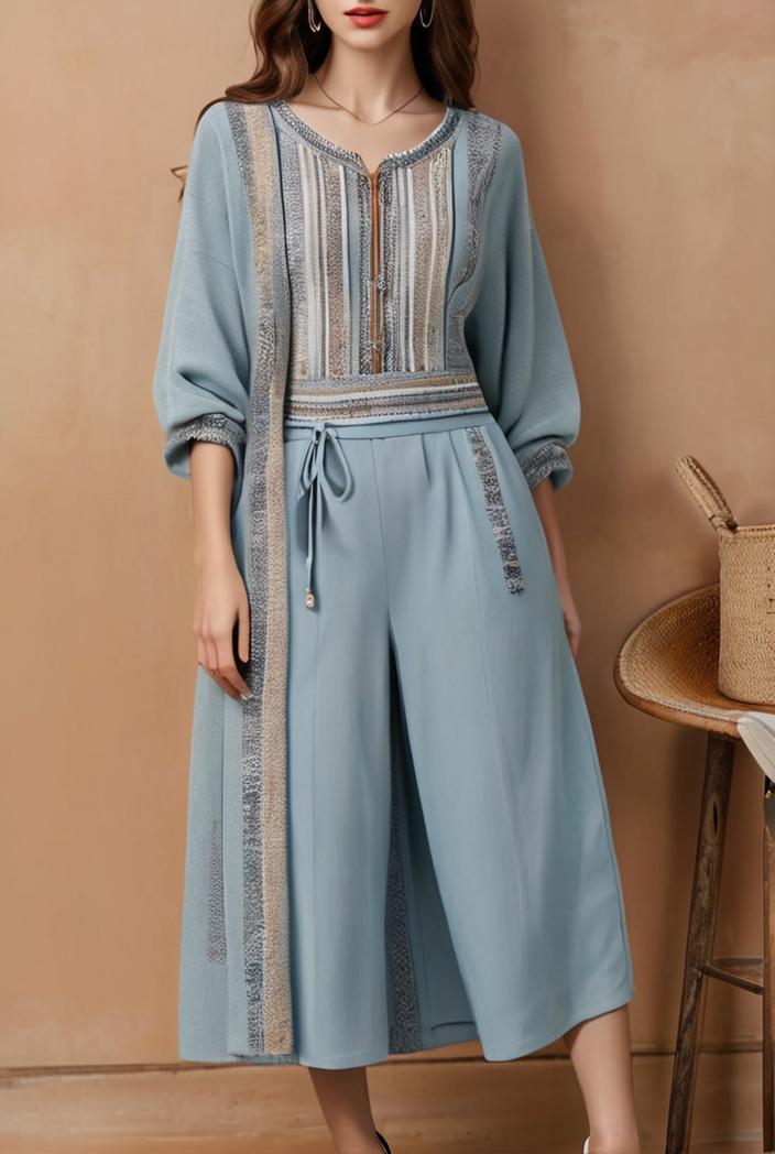 dresses loose print breathable long sleeve dress for women 127506