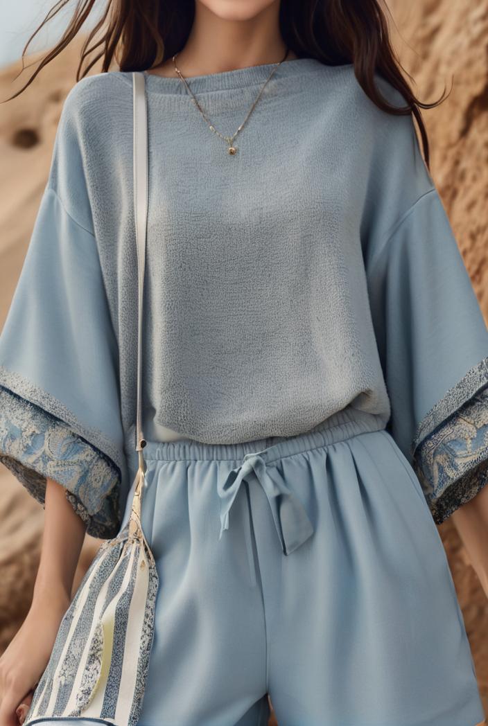 dresses loose print breathable long sleeve dress for women 127509