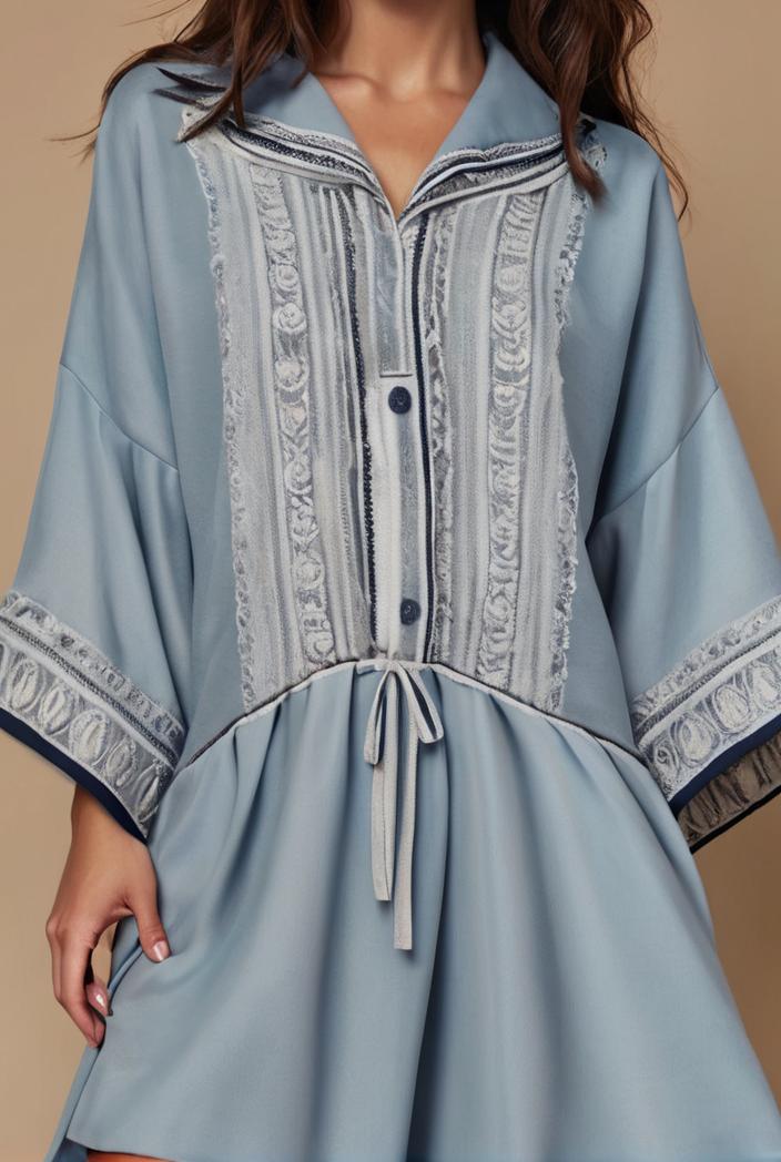 dresses loose print breathable long sleeve dress for women 127516