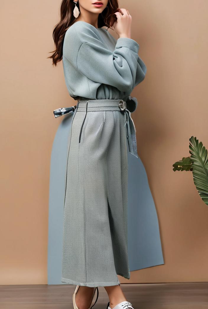dresses loose print breathable long sleeve dress for women 127520