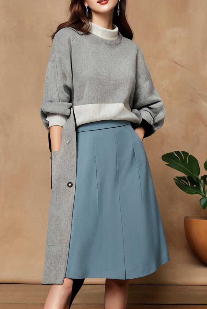 dresses loose print breathable long sleeve dress for women 127527