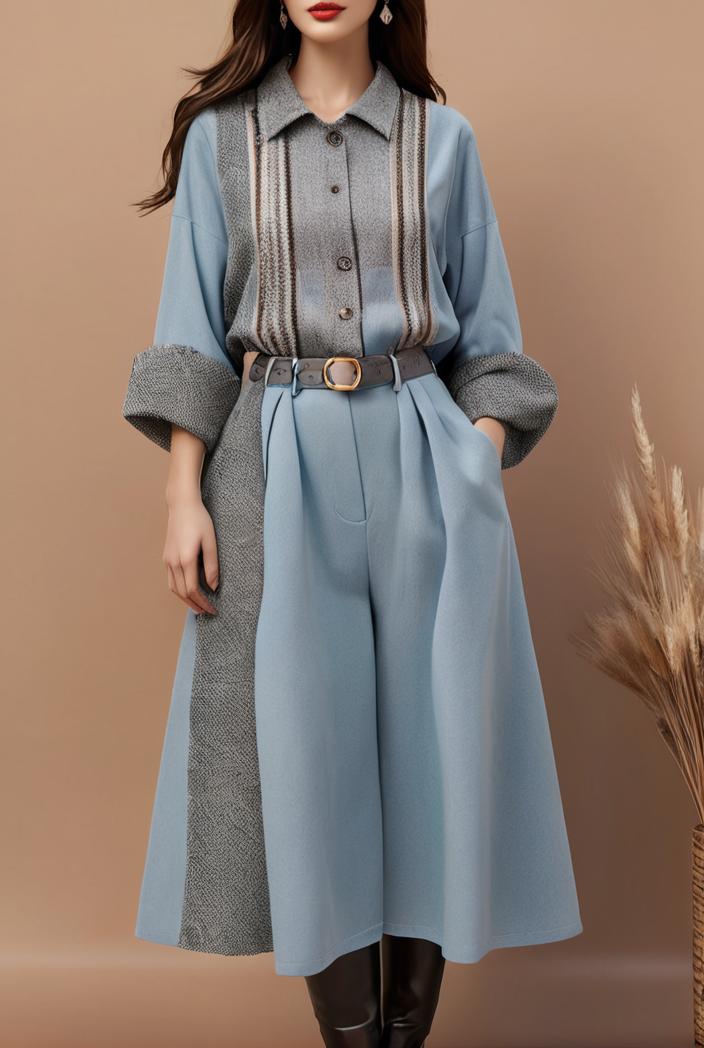 dresses loose print breathable long sleeve dress for women 127529