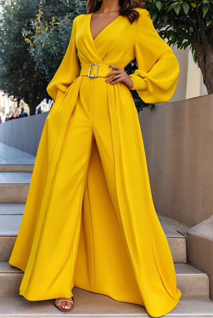 v neck long sleeve pleated dress 110923