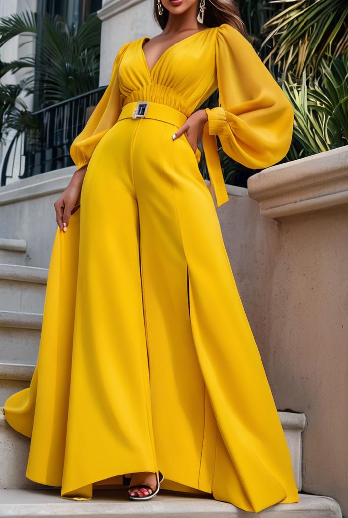 v neck long sleeve pleated dress 110924