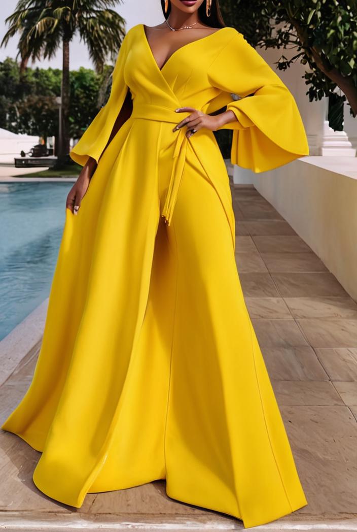 v neck long sleeve pleated dress 110925
