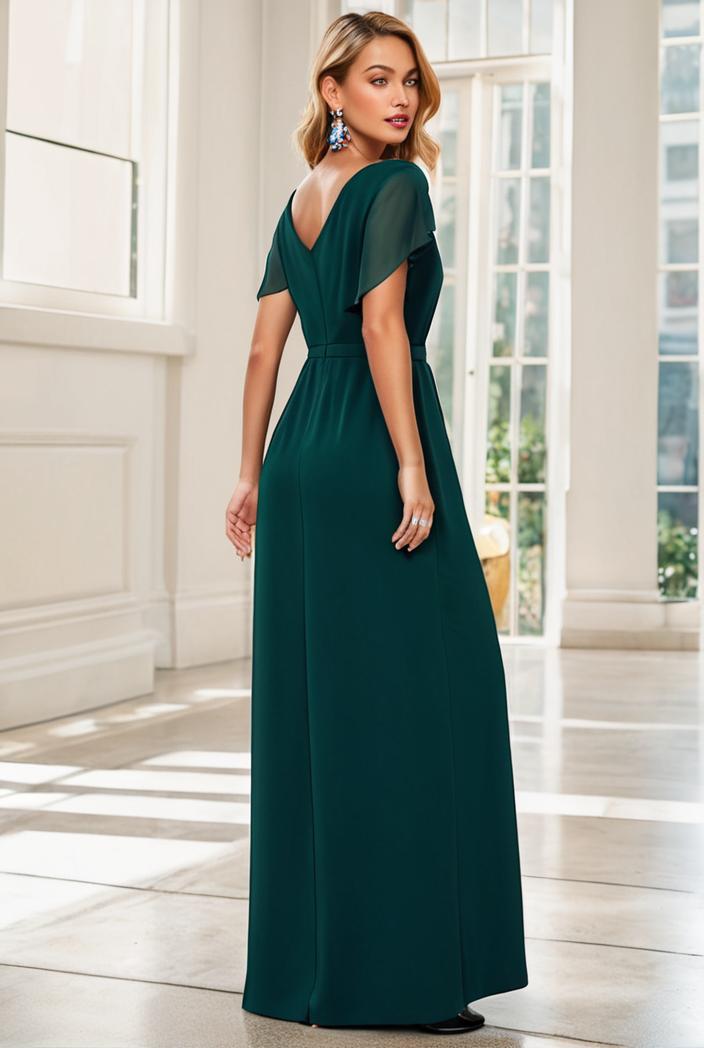 women s a line empire waist maxi chiffon evening dress 114618