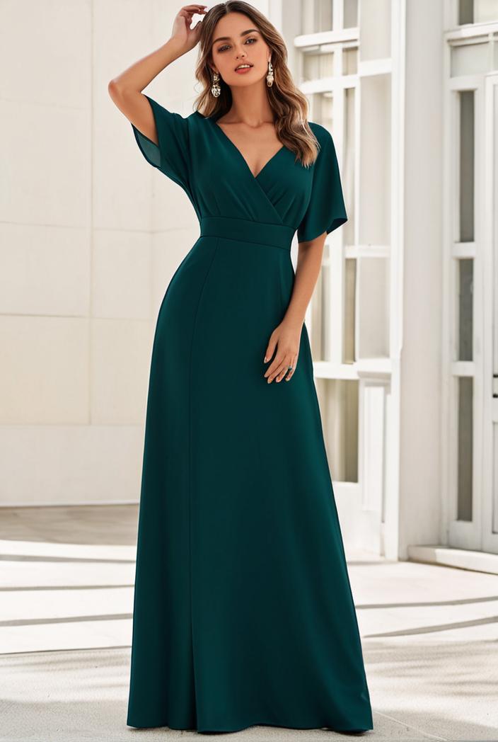 women s a line empire waist maxi chiffon evening dress 114626