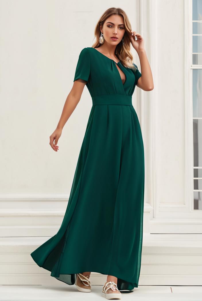 women s a line empire waist maxi chiffon evening dress 114630