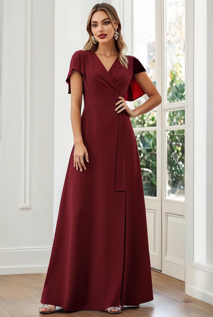 women s a line empire waist maxi chiffon evening dress 114638