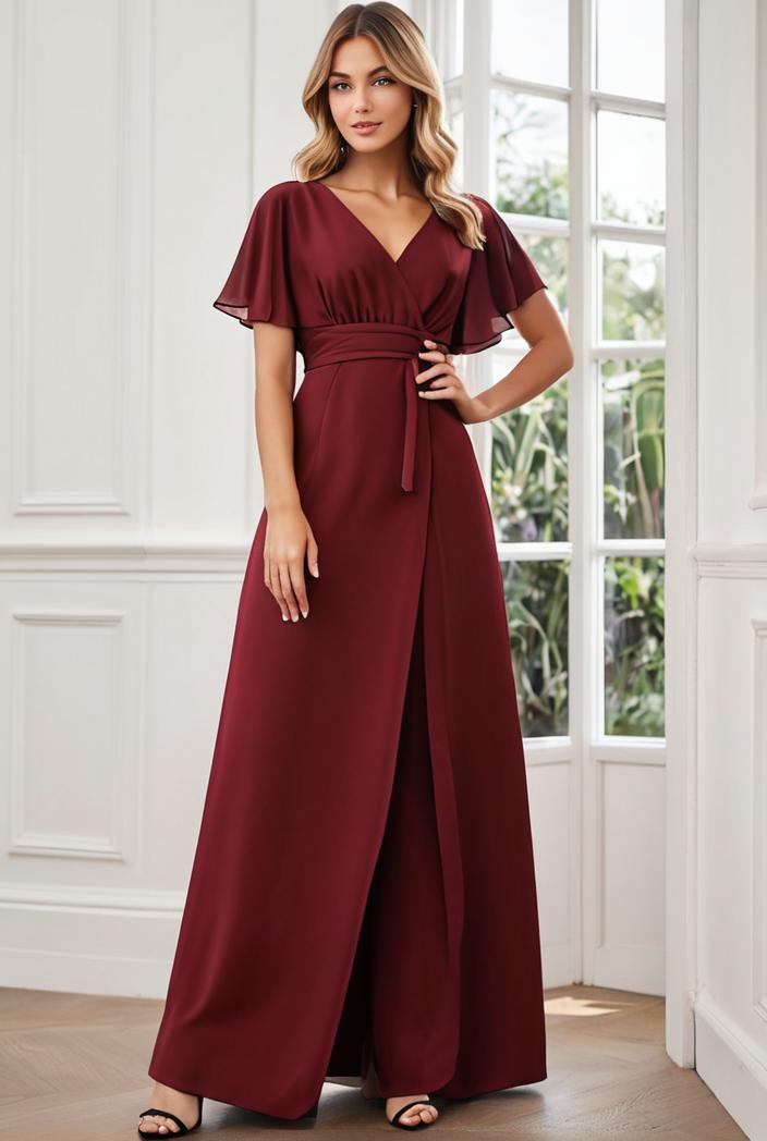 women s a line empire waist maxi chiffon evening dress 114640