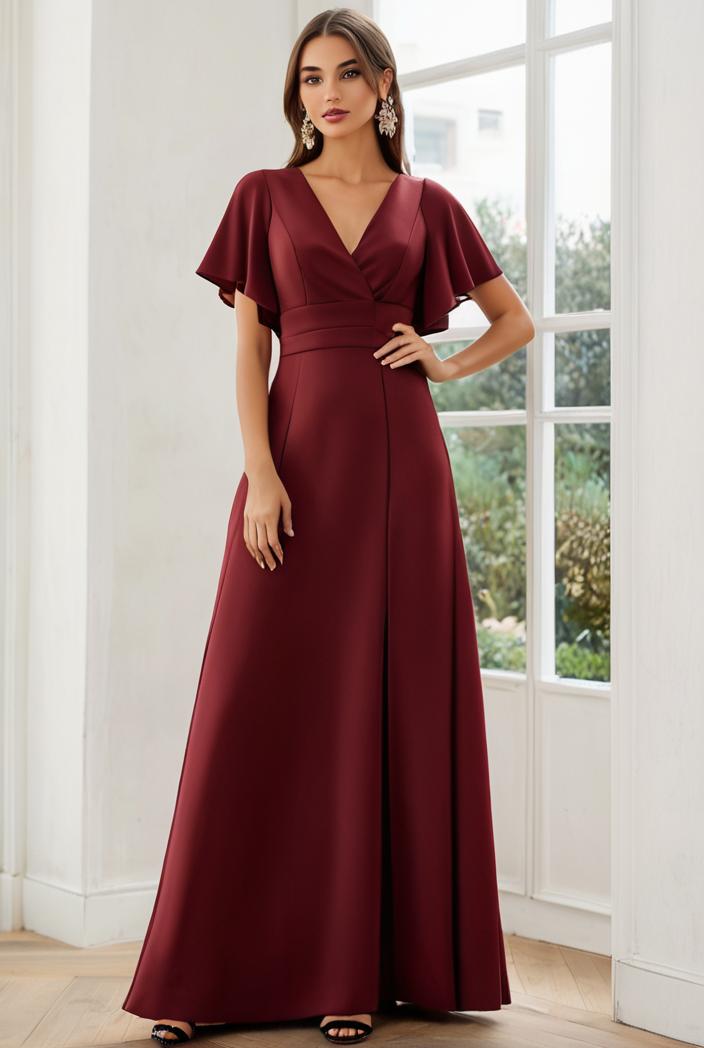 women s a line empire waist maxi chiffon evening dress 114641