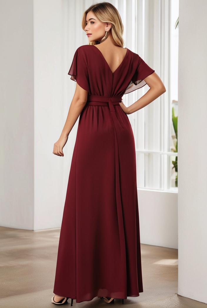 women s a line empire waist maxi chiffon evening dress 114648