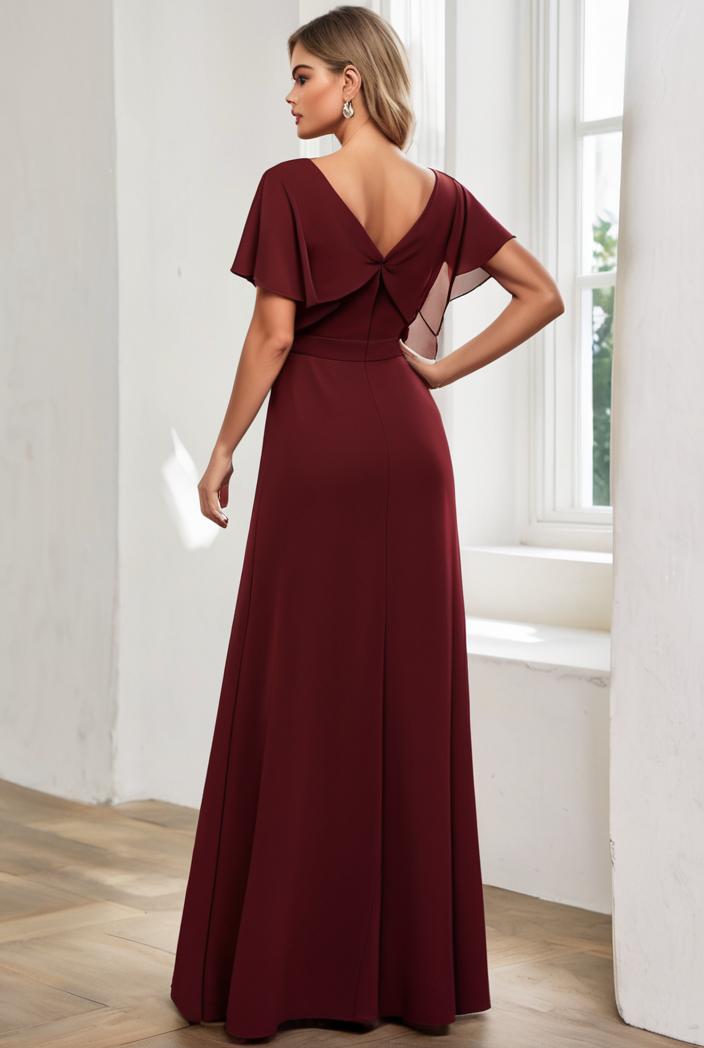 women s a line empire waist maxi chiffon evening dress 114649