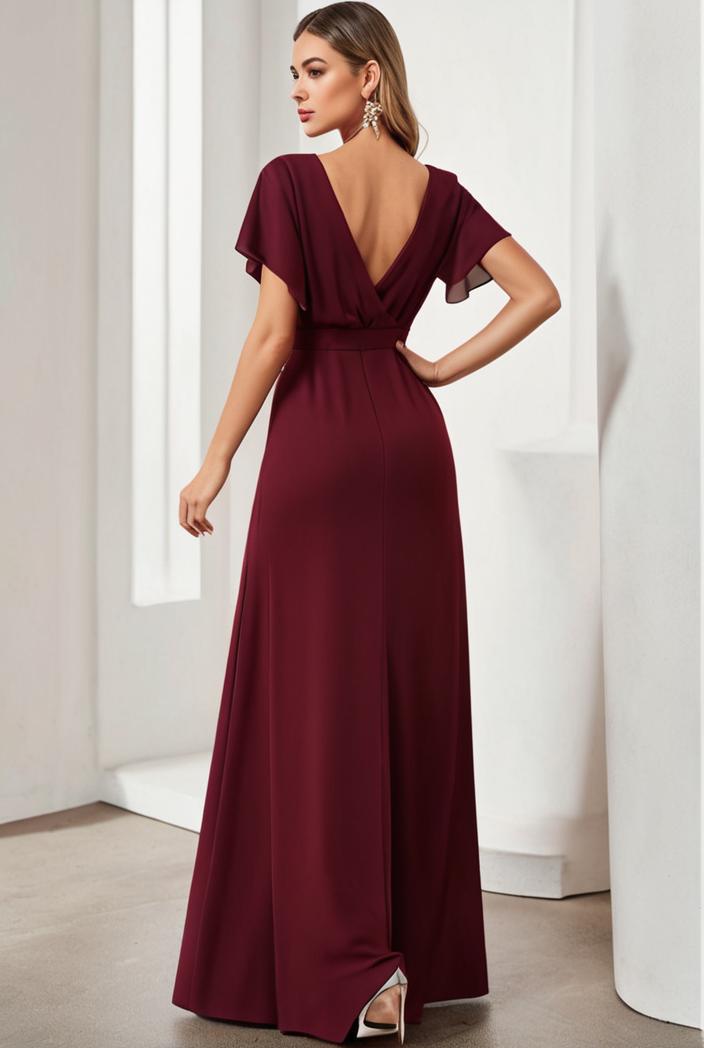 women s a line empire waist maxi chiffon evening dress 114650