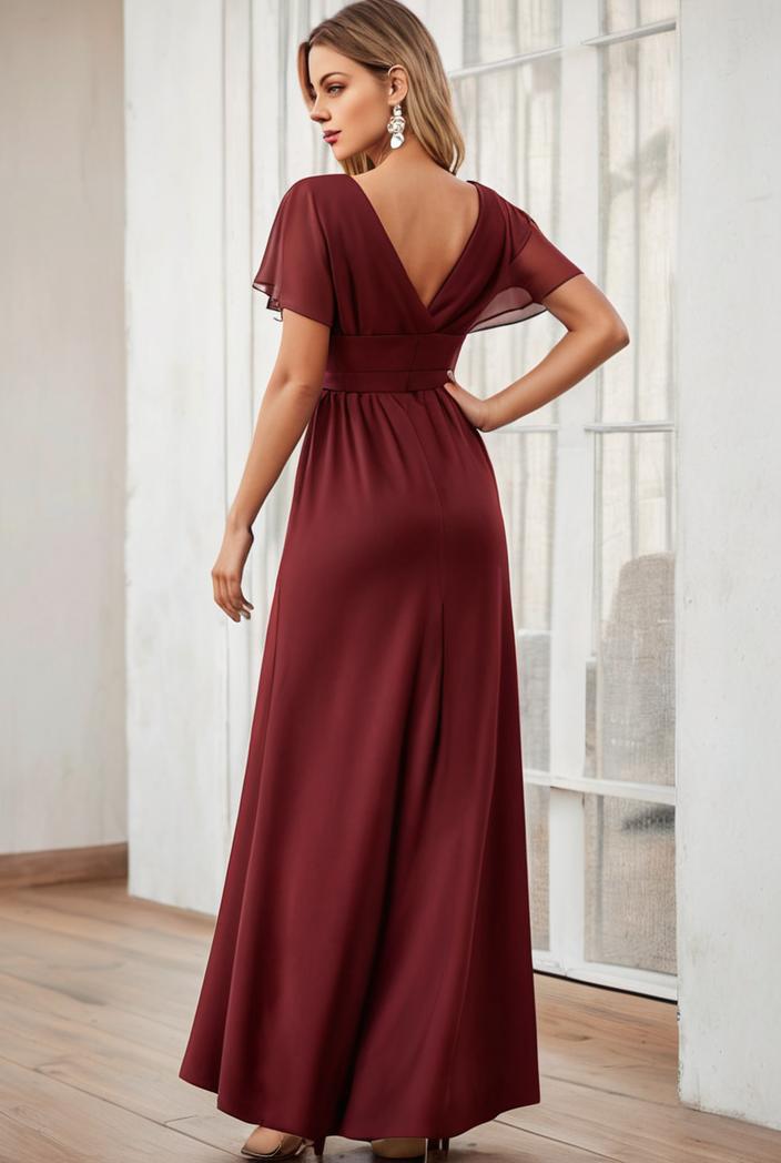 women s a line empire waist maxi chiffon evening dress 114651