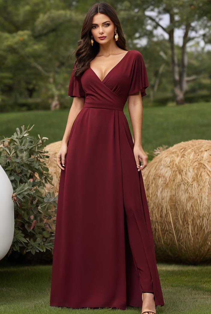 women s a line empire waist maxi chiffon evening dress 114664