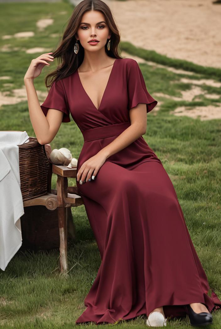 women s a line empire waist maxi chiffon evening dress 114672