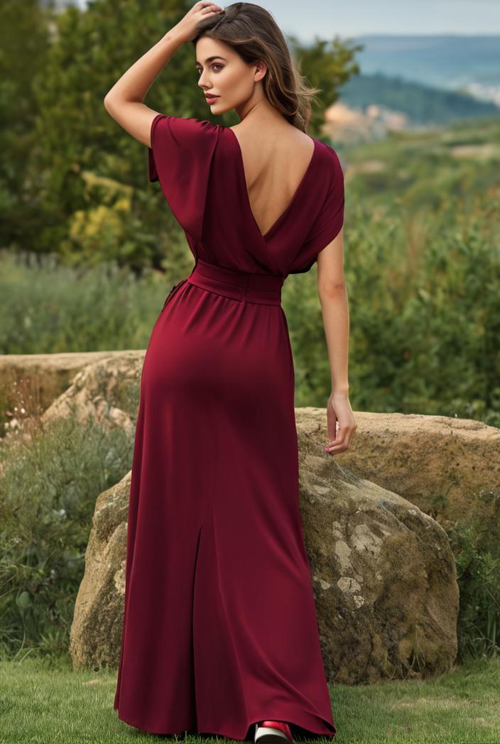women s a line empire waist maxi chiffon evening dress 114682
