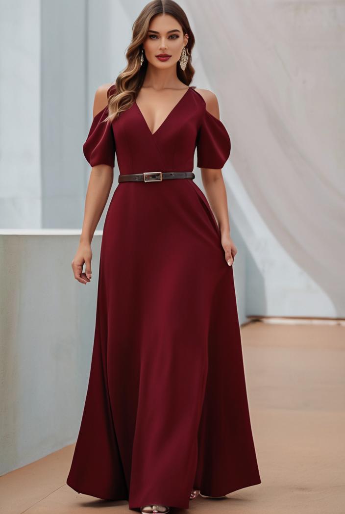 women s a line empire waist maxi chiffon evening dress 114694