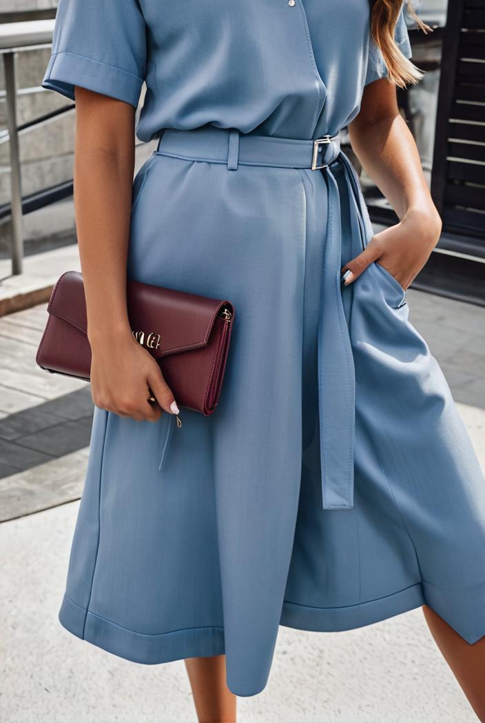 a line flap pockets rolled sleeve v neck casual lapel denim maxi dresses 122404