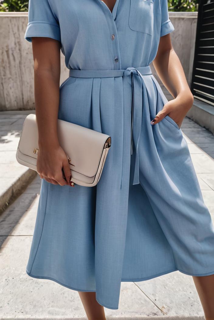 a line flap pockets rolled sleeve v neck casual lapel denim maxi dresses 122408