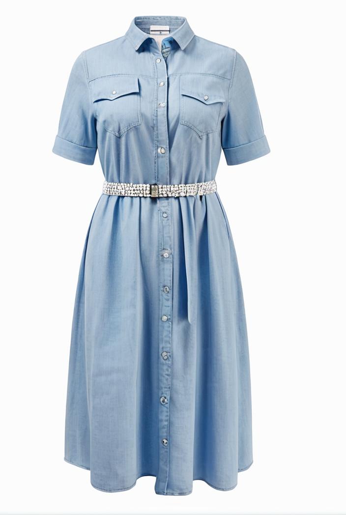 a line flap pockets rolled sleeve v neck casual lapel denim maxi dresses 122419