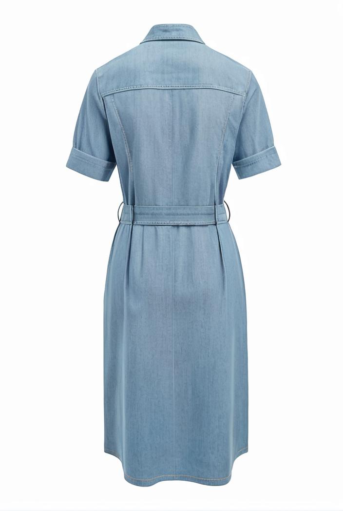 a line flap pockets rolled sleeve v neck casual lapel denim maxi dresses 122420